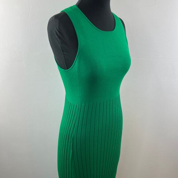 MARINA MOSCONE COLLECTIVE Green Sleeveless Scoop Neck Ribbed Knit Dress Size S - Picture 6 of 10
